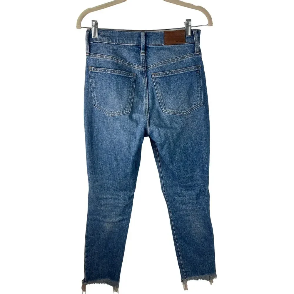 Madewell The Perfect Vintage High Rise Raw Hem Jeans in Ainsworth Wash 25
